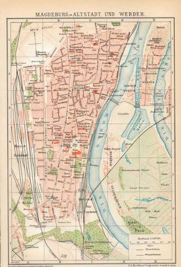 Historischer Stadtplan: Magdeburg-Altstadt und Werder von 1897